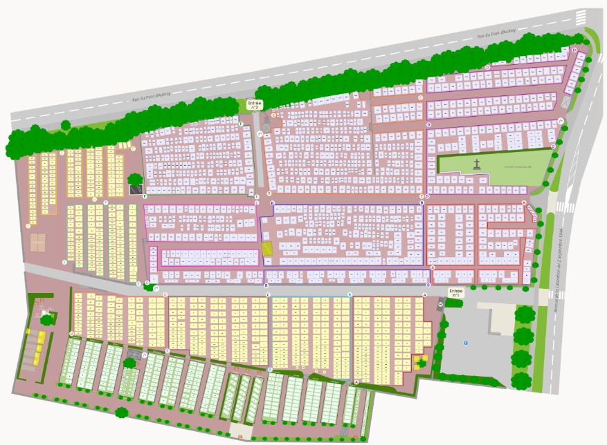 Liste de photographies du cimetière Fiche de présentation de Cimetière 2 - Informations et services en ligne - Portail funéraire Citoyen de la ville de AULNOY LEZ VALENCIENNES de la ville de AULNOY LEZ VALENCIENNES