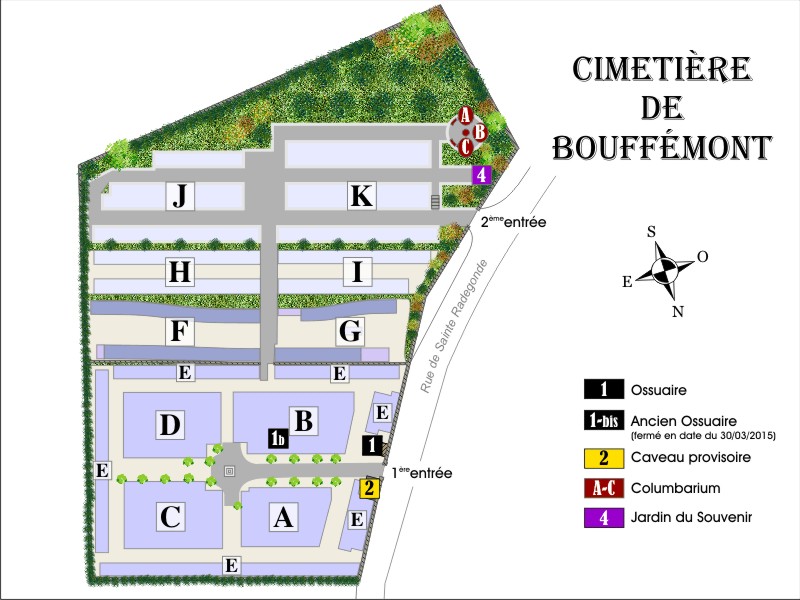 Histoire des cimetières de la commune de BOUFFEMONT, Historique sépultures de la commune de BOUFFEMONT