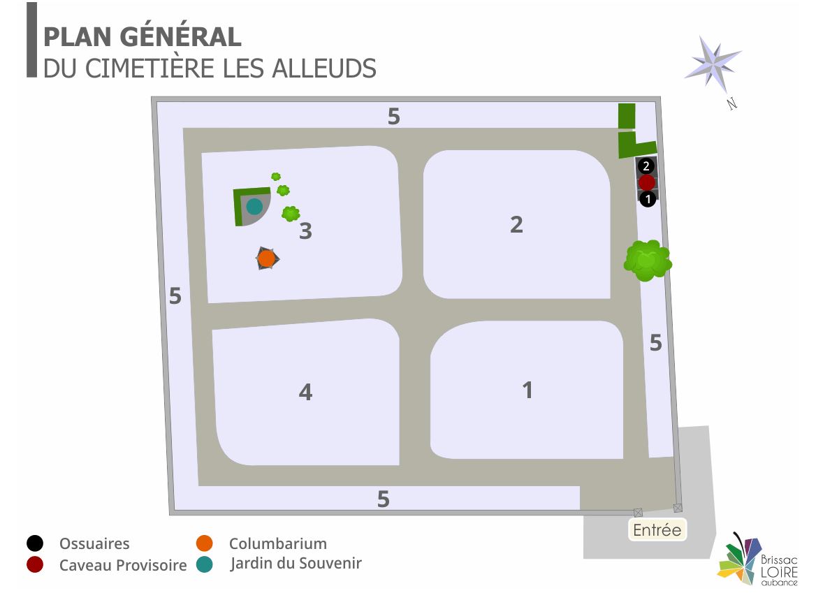 Liste de photographies du cimetière Fiche de présentation de Cimetière Les Alleuds - Informations et services en ligne - Portail funéraire Citoyen de la commune de BRISSAC LOIRE AUBANCE de la commune de BRISSAC LOIRE AUBANCE