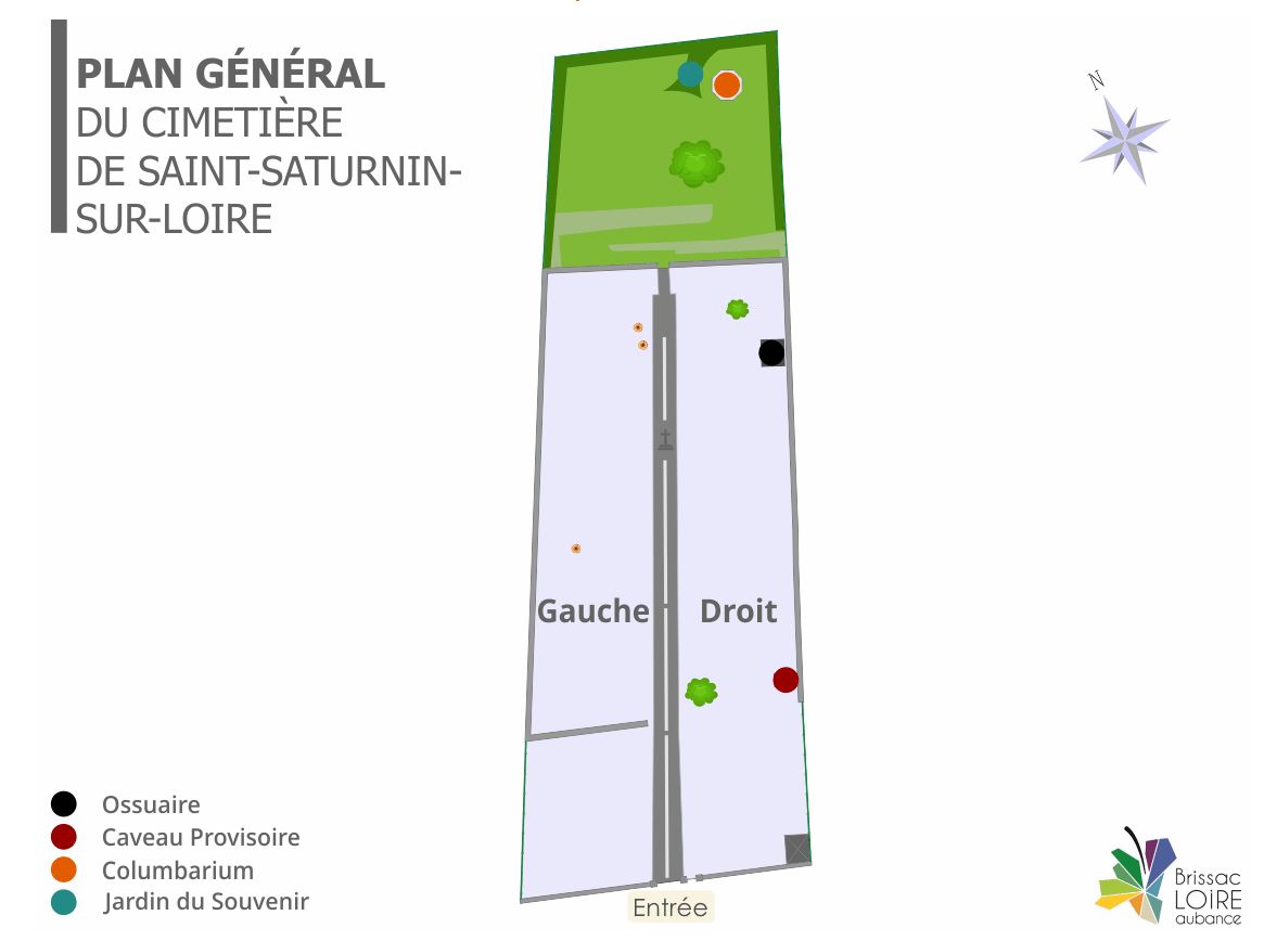 Liste de photographies du cimetière Fiche de présentation de Cimetière de Saint-Saturnin-sur-Loire - Informations et services en ligne - Portail funéraire Citoyen de la commune de BRISSAC LOIRE AUBANCE de la commune de BRISSAC LOIRE AUBANCE