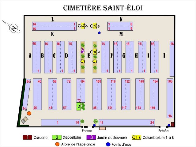Liste de photographies du cimetière Fiche de présentation de Cimetière Saint-Eloi - Informations et services en ligne - Portail funéraire Citoyen Commune de Castries Commune de Castries