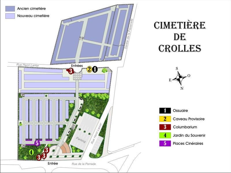 Liste de photographies du cimetière Fiche de présentation de Nouveau Cimetière - Informations et services en ligne - Portail funéraire Citoyen Commune de Crolles Commune de Crolles