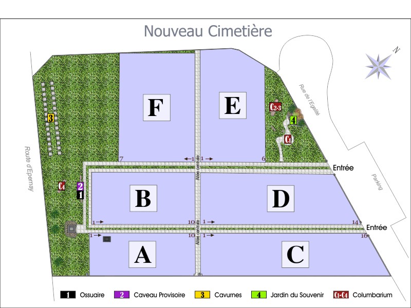 Liste de photographies du cimetière Fiche de présentation de Nouveau Cimetière - Informations et services en ligne - Portail funéraire Citoyen Commune de Fagnières Commune de Fagnières