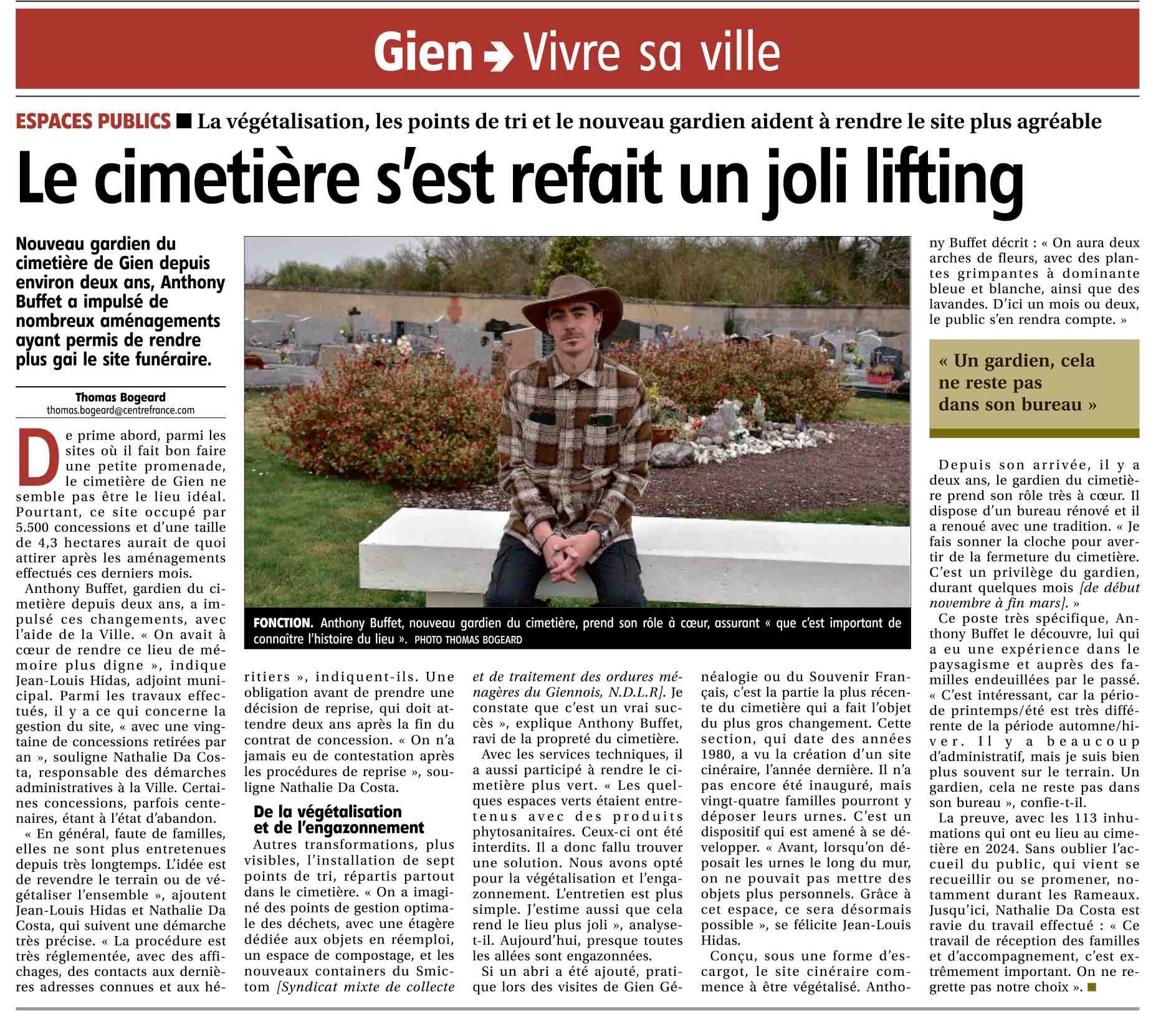 Liste des photographies des actualités du cimetière de la ville de GIEN
