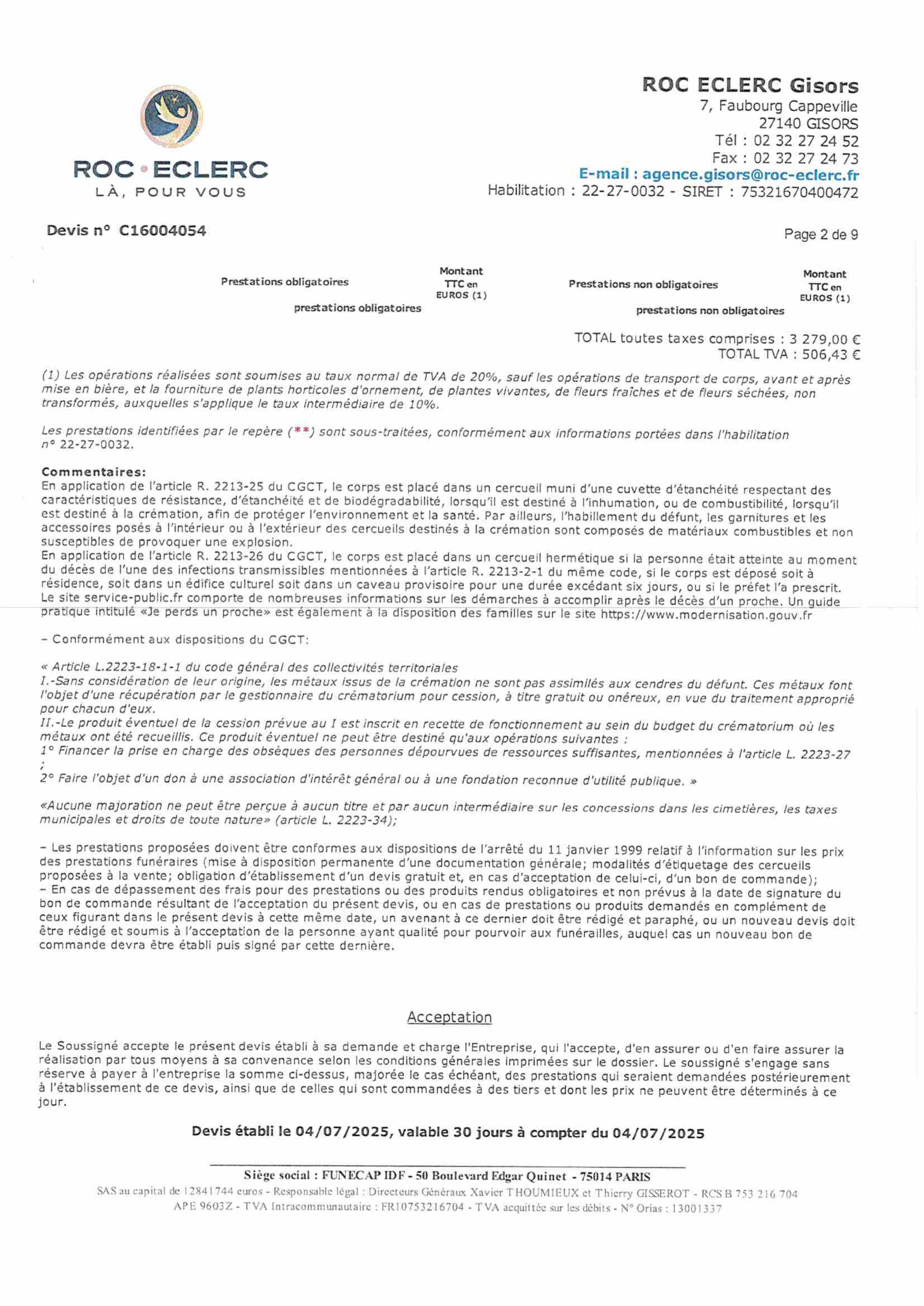 Liste des photographies des actualités du cimetière Commune de Gisors