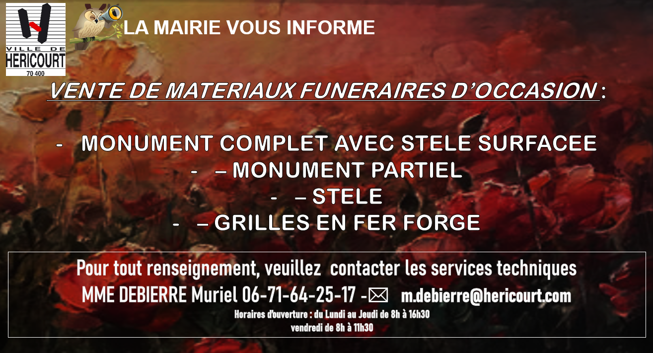 Liste des photographies des actualités du cimetière Ville d'Héricourt