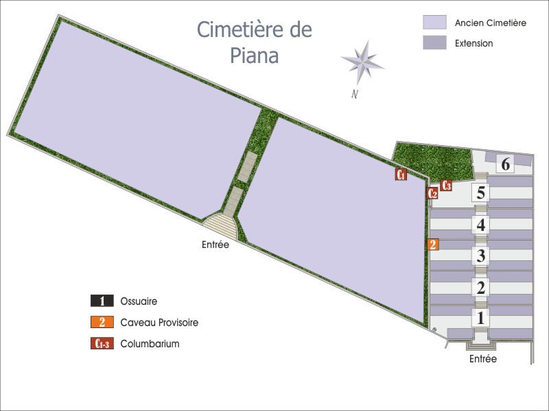 listes de photographies des cimetière Commune de Piana, Histoire des cimetières Commune de Piana , Historique sépultures Commune de Piana 