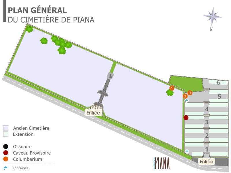 Histoire des cimetières Commune de Piana, Historique sépultures Commune de Piana
