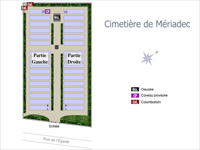 Liste de photographies du cimetière Fiche de présentation de Cimetière de Mériadec - Informations et services en ligne - Portail funéraire Citoyen de la commune de PLUMERGAT de la commune de PLUMERGAT