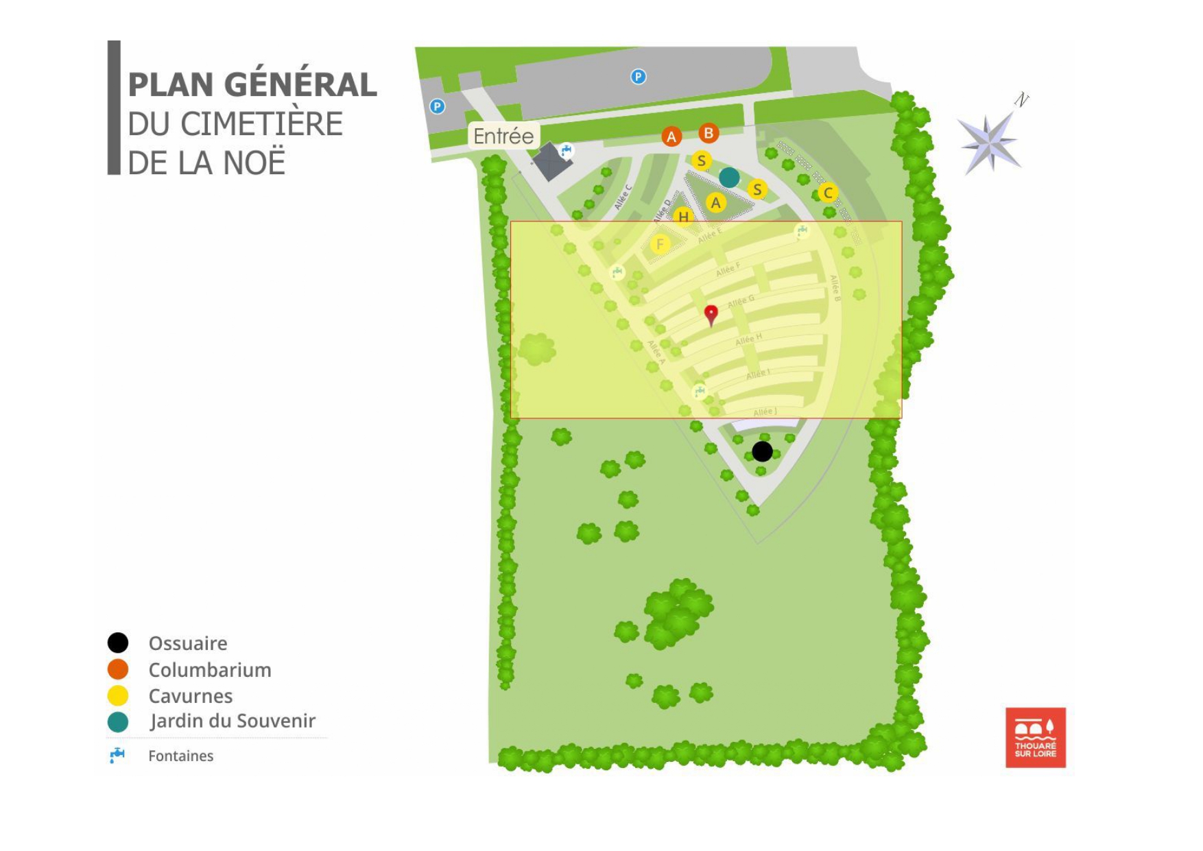 Liste de photographies du cimetière Fiche de présentation de Cimetière de la Noë - Informations et services en ligne - Portail funéraire Citoyen Ville de Thouaré sur Loire Ville de Thouaré sur Loire