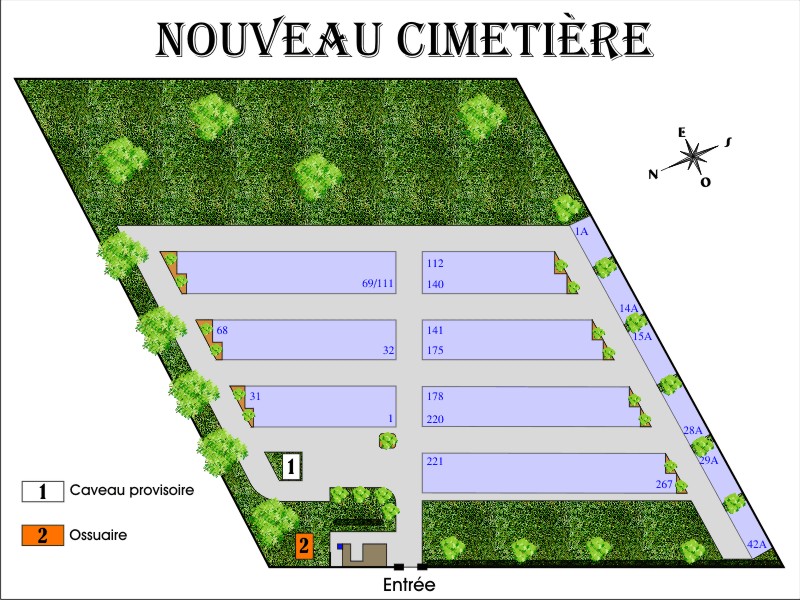 Liste de photographies du cimetière Fiche de présentation de Nouveau cimetière - Informations et services en ligne - Portail funéraire Citoyen Commune d'Hermanville-sur-Mer Commune d'Hermanville-sur-Mer