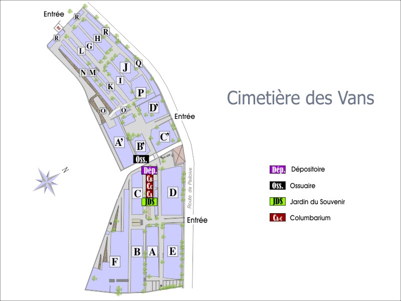 Histoire des cimetières Commune des Vans, Historique sépultures Commune des Vans