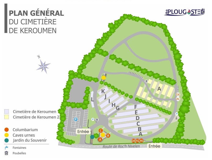 Liste de photographies du cimetière Fiche de présentation de Cimetière de Keroumen 2 - Informations et services en ligne - Portail funéraire Citoyen Ville de Plougastel-Daoulas Ville de Plougastel-Daoulas